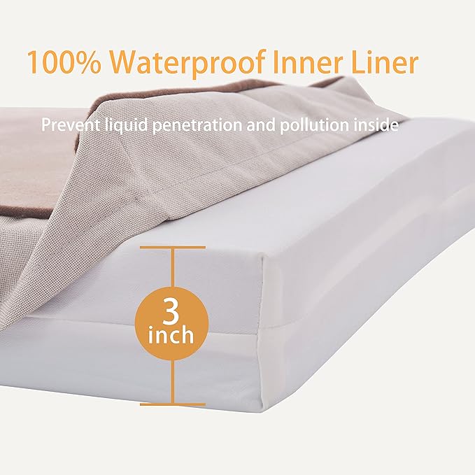 Orthopedic Memory Foam Dog Bed, Cooling Dog Beds for Medium/Large Dogs -Waterproof Pet Bed for Crate with Removable Washable Cover (M(29inch,45Lbs)) - Image 5