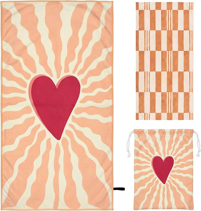 Microfiber Beach Towel W/Bag, Double Print Boho Towel, 71 * 36'' | Quick Dry XL Beach Towels for Cruise Pool Yoga Gym Gift, Lightweight Absorbent Sandproof Compact Towels Beach Essentials by BEAQLIO
