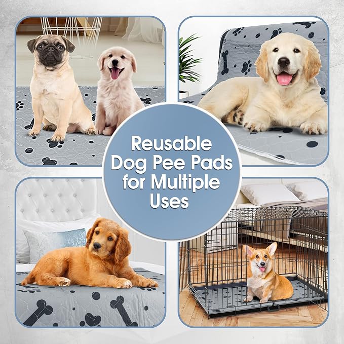 Washable Dog Pee Pads 2 Packs 48’’ x 48’’ Reusable Puppy Pads Waterproof with Non Slip Bottom, Heavy Absorbent Puppy Training Pads for Indoor Use - Image 6