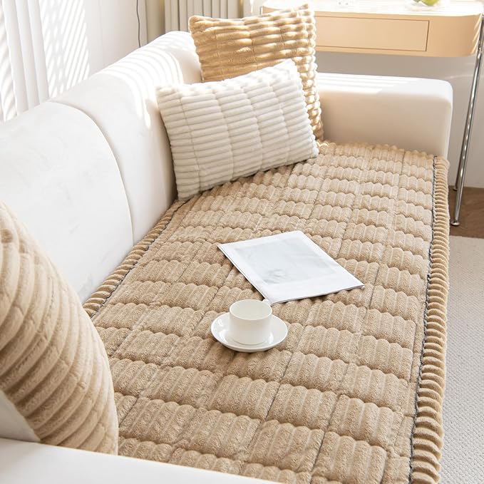 GKXLH New Thick Sofa Covers Washable - Soft Corduroy Universal Sofa Cover 2 3 4 Seater, Non-Slip Couch Cover, Couch Seat Covers Sofa Slipcovers Furniture Protector for Living Room (Coffee, 70x180cm) - Image 8