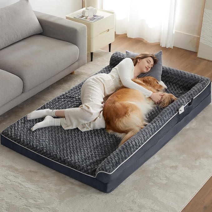 BFPETHOME Orthopedic XXL Dog Beds Large Sized Dog, Washable Dog Sofa Bed | Removable Cover, Waterproof Lining, Non-Slip Bottom, Large Pet Couch for Big Dogs, Cozy Shared Sleeping Dog Bed for Indoor by BFPETHOME