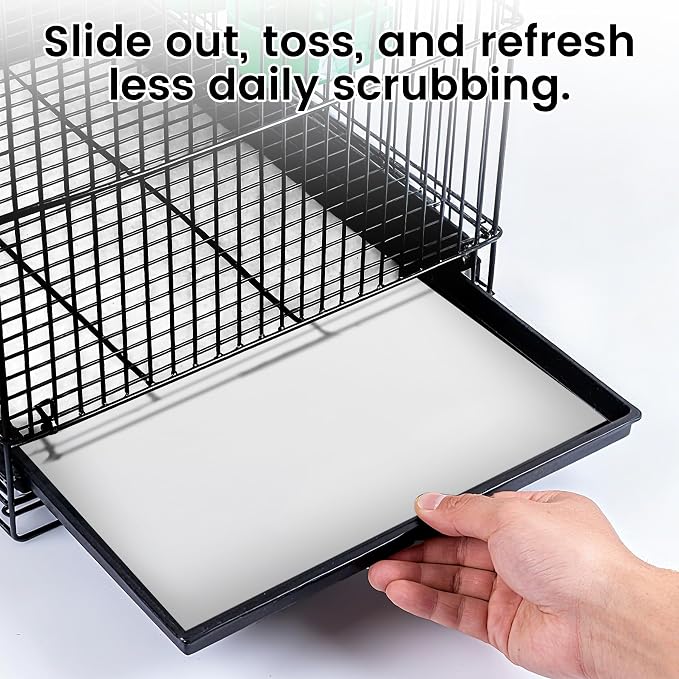 17.7x13.8in Bird Cage Liners - 100 Sheets Pre-Cut Disposable Cage Tray Liners, High Absorbent Non-Woven Pads for Parrots, Cockatiels and Small Animals - Image 6