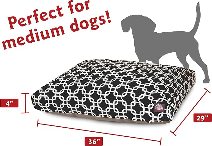 Black Links Medium Rectangle Indoor Outdoor Pet Dog Bed With Removable Washable Cover By Majestic Pet Products - Image 3