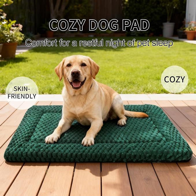 Dog Bed Mat - Dog Crate Pad - Reversible Mat for Pet Comfort - Soft Bed Crate Pads for All Seasons - Durable, Machine Washable Mat for Crates, Travel, and Home (Dark Green, 35" L*23" W*1.5" Th) - Image 4