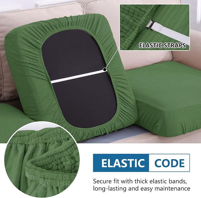 hyha Waterproof Sectional Couch Covers, Non Slip Sofa Cushion Covers | L Shape Sectional Fit, Stretch Jacquard Fabric, Elastic Bottom, Waterproof Protection (1 Piece for Chaise) - Image 4