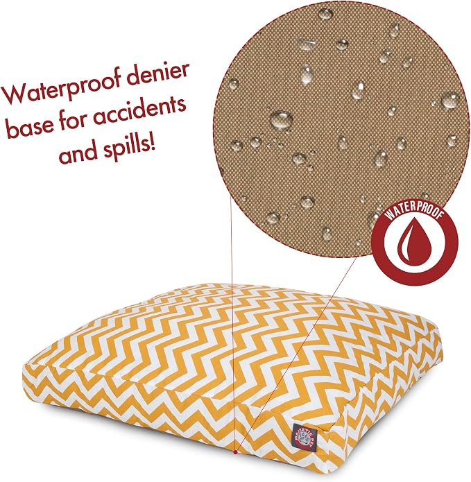 Majestic Pet Chevron Rectangle Dog Bed Washable – Non Slip Comfy Pet Bed – Crate Bed with Removable Washable Cover – Kennel Bed for Sleeping, Polyester Fiber, Small, Yellow - Image 5