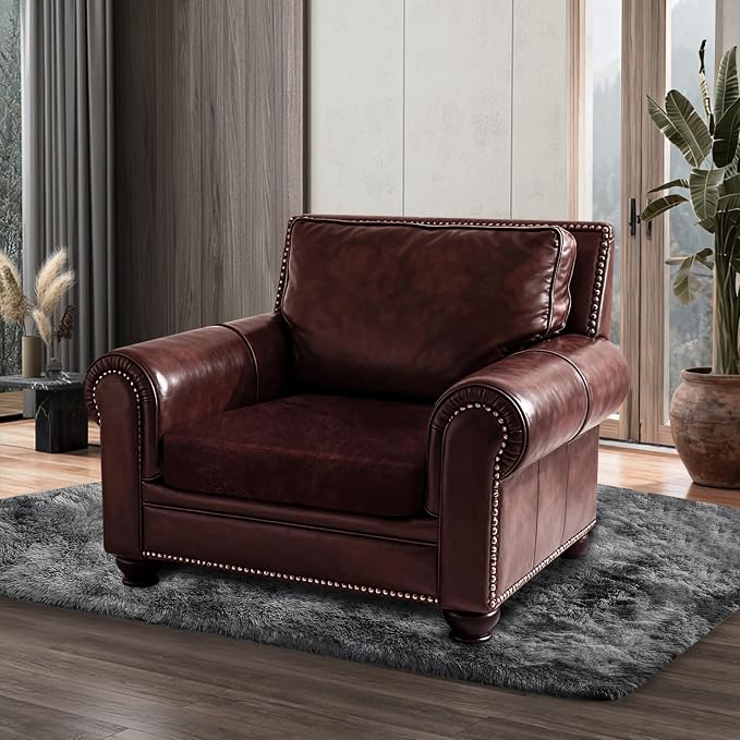 ANARACHON Leather Look Couch Cushion Covers Sofa Seat Slipcovers Sets Couches Furniture Protector for Sectional Armchair Loveseat Pets Kids Stretch Spandex Fabric (1 Cushion Armchair, Burgundy) - Image 8