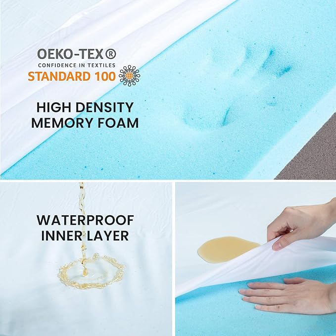 Orthopedic Memory Foam Dog Bed, Cooling Dog Beds for Medium Dogs -Waterproof Pet Bed for Crate with Removable Washable Cover, M(29inch,45Lbs) - Image 3