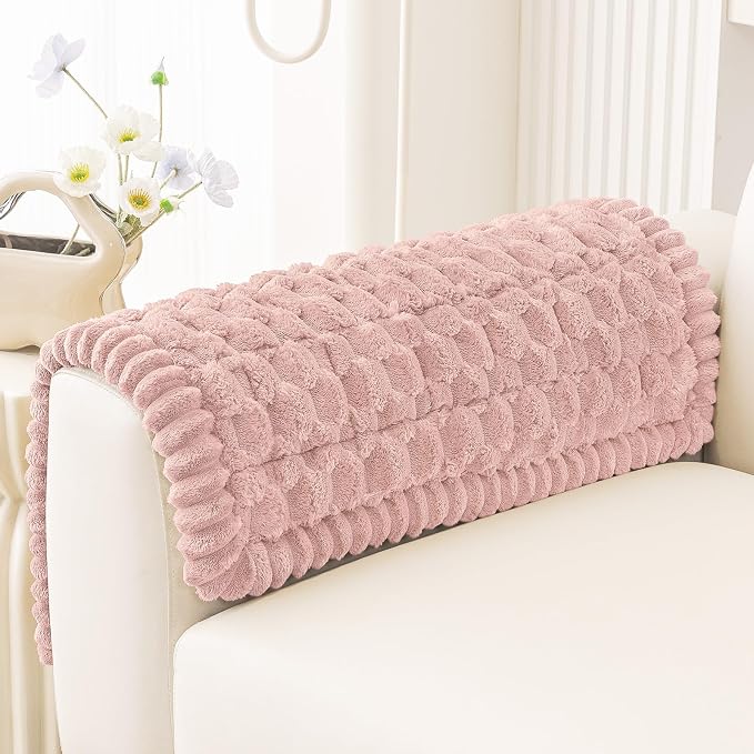 Smiry Non Slip Couch Covers for Dogs, Scratch Resistant Pet Sofa Protector | Machine Washable Soft Fuzzy Thick Furniture Cover for Sofa Loveseat Sectional Large Dogs, Dusty Rose, 27.6" x 27.6" by Smiry
