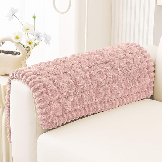 Smiry Non Slip Couch Covers for Dogs, Scratch Resistant Pet Sofa Protector | Machine Washable Soft Fuzzy Thick Furniture Cover for Sofa Loveseat Sectional Large Dogs, Dusty Rose, 27.6" x 27.6" by Smiry