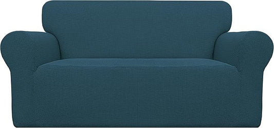 Easy-Going Stretch Oversized Loveseat Couch Covers Washable Deep Teal | 1-Piece Large Loveseat Cover for 2 Cushion Couch Furniture Protector RV Sofa Slipcover Soft with Bottom for Kids Pets by Easy-Going