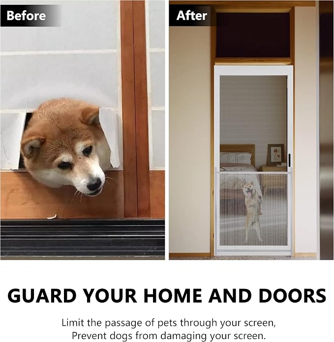Guardian Steel Pet Grille Rv Screen Door Protector for Dogs Pets Cats Scratch Protector Replacement (Grey, 30 Inch) Screen Door Guard Pet Proof Screen Door - Image 3