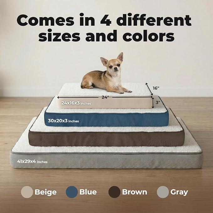Best Pet Supplies Orthopedic Dog Bed with Memory Foam, Washable Dog Crate Mat for Small, Medium & Large Dogs, Thick Mattress for Crates, Kennels or Floor, Waterproof Pet Bed - Brown, 41 x 29 x 4 - Image 6