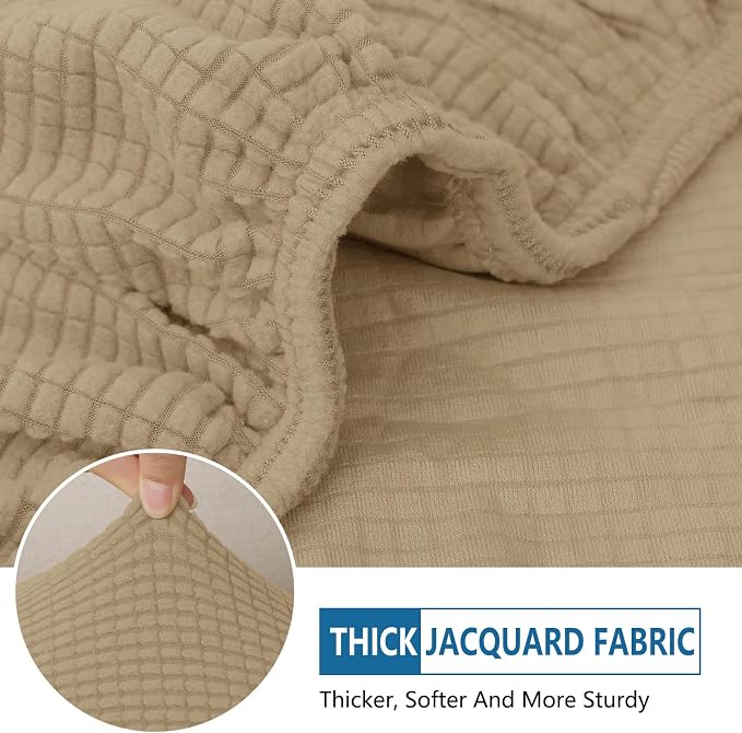 hyha Waterproof Couch Cushion Covers for Pets, Non Slip Sofa Seat Cover | Stretch Jacquard Fabric, Elastic Bottom, Non Slip Fit, Waterproof Protection, Pet Hair Protection (2 Pieces) - Image 5