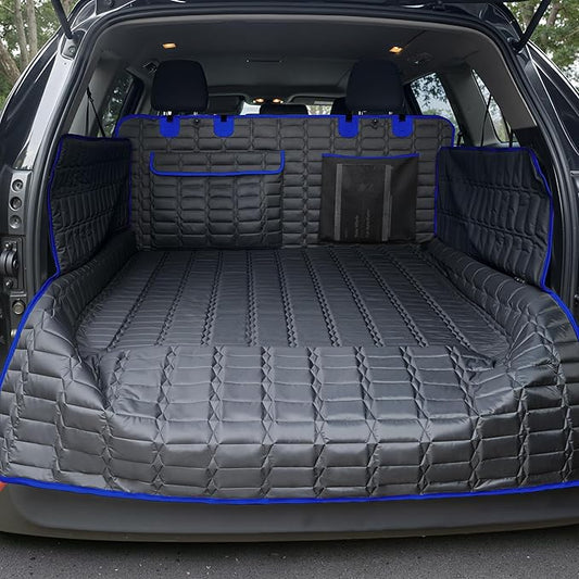 Reliadura SUV Cargo Liner for Dogs, Waterproof Pet Trunk Cover with Bumper Flap Protector, Non-Slip Scratchproof, Non-Slip Dog Seat Mat for SUVs, Large Size Cargo Liner Universal Fit Blue by Reliadura