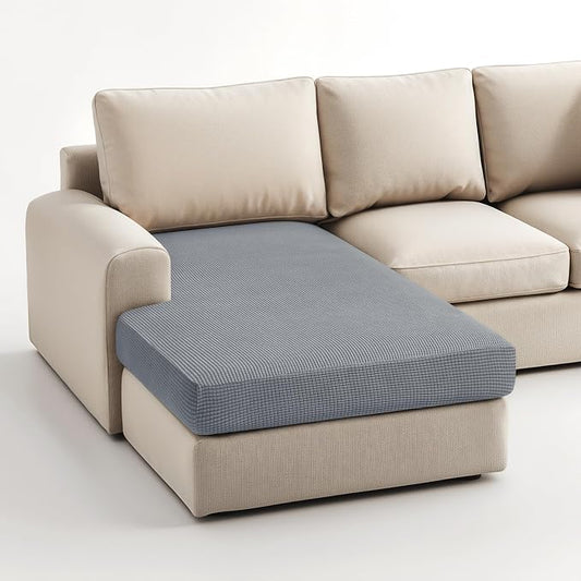 Hokway Stretch Chaise Cover Individual Couch Cushion Slipcovers Reversible Cushion Protector Slipcovers Sofa Cushion Protector Covers (Chaise Cover, Lightgrey) by Hokway