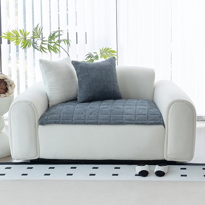 Sofa Couch Cover, Sofa Covers Washable for Dogs, Non-Slip Couch Covers for Sectional Sofa, Sofa Slipcovers for All Seasons Furniture Protector for L Shaped(Dark Grey, 27"x 27") by MDSASFD