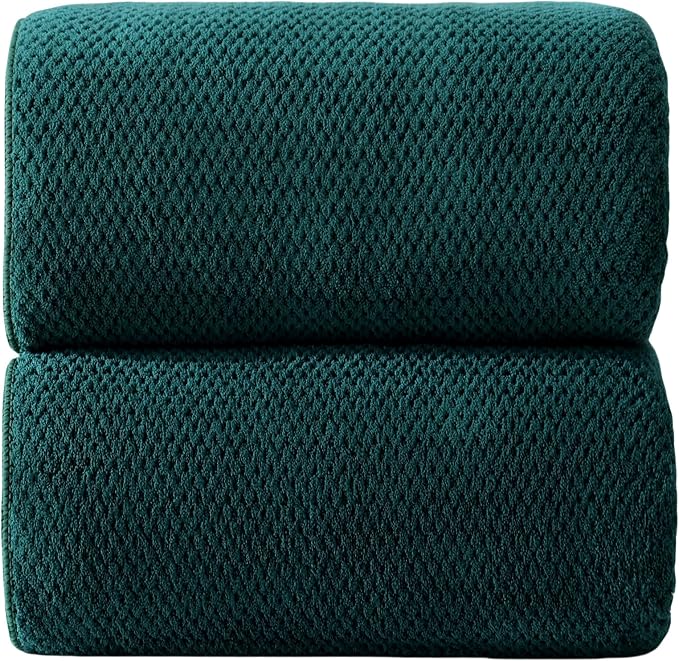 40x80 Inches Bath Sheets Towels for Adults Oversized Bath Towels Extra Large Luxury Super Soft Absorbent Quick Dry Microfiber (Dark Green,2PCS) by Akzpe