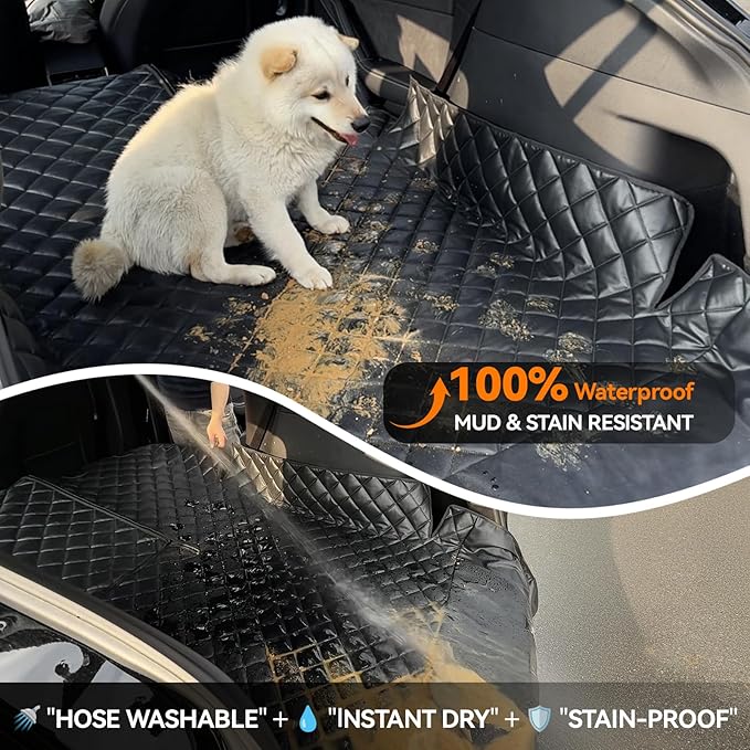 Heavy-Duty Leather SUV Cargo Liner for Fold Down Split Seats, Armrest Pass-Through Compatible, Pet-Friendly, Ideal for Dogs - Image 3