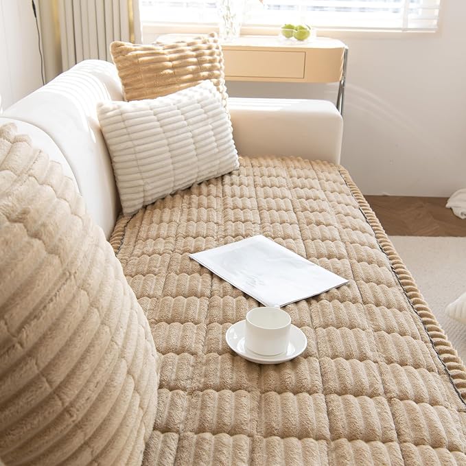 GKXLH New Thick Sofa Covers Washable - Soft Corduroy Universal Sofa Cover 2 3 4 Seater, Non-Slip Couch Cover, Couch Seat Covers Sofa Slipcovers Furniture Protector for Living Room (Coffee, 70x150cm) - Image 6