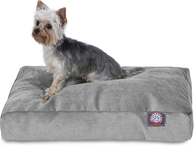 Majestic Pet Shredded Memory Foam Dog Bed Medium with Removable Washable Cover – Rectangle Orthopedic Dog Bed–Durable Dog Crate Bed-Flat Dog Bed for Senior Dogs - (35x29) M - Villa - Vintage by MajesticPet