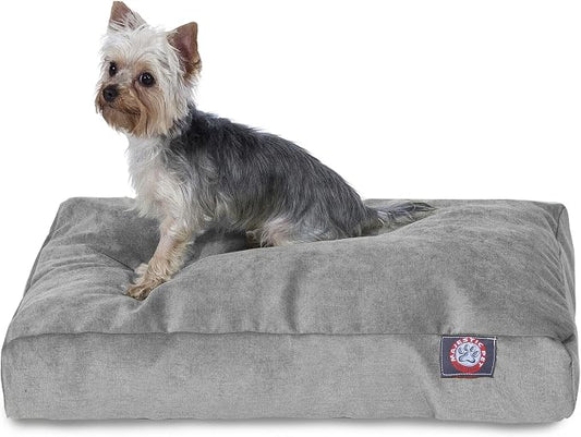 Majestic Pet Shredded Memory Foam Dog Bed Medium with Removable Washable Cover – Rectangle Orthopedic Dog Bed–Durable Dog Crate Bed-Flat Dog Bed for Senior Dogs - (35x29) M - Villa - Vintage by MajesticPet