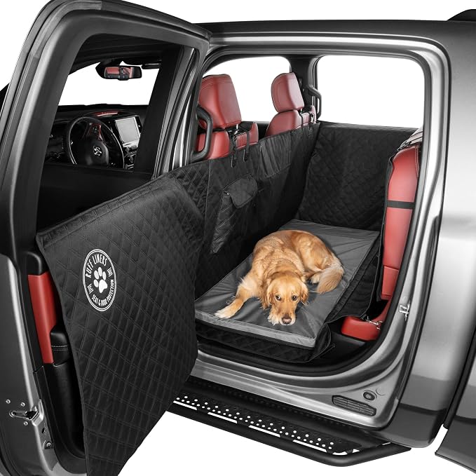 Ruff Liners XL Back Seat Dog Bed Cushion, Gray – As Seen on Shark Tank – for XL Seat Extenders/Floor Covers – Waterproof, Machine-Washable – Backseat Dog Bed with Rebound Foam by RuffLiners