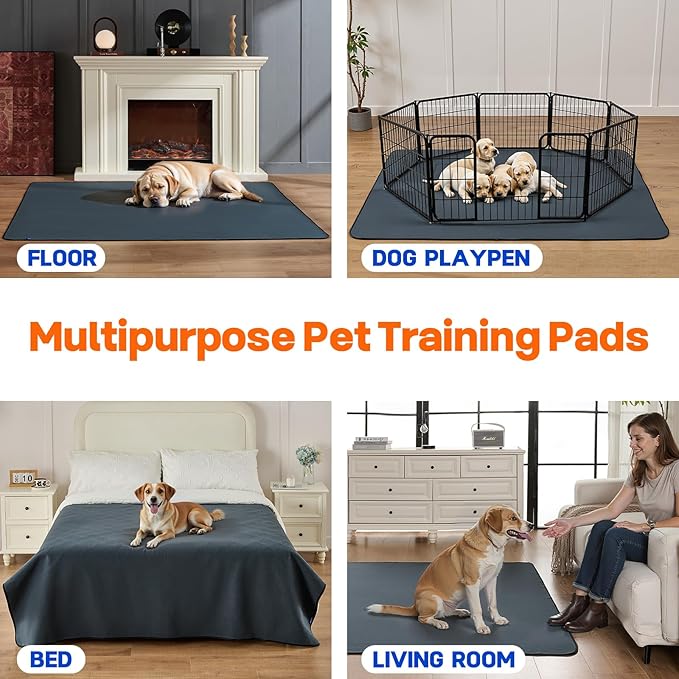 Sunsleek Reusable Puppy Pads 36"x48" – 2 Pack Super Absorbent, Non-Slip, Washable Dog Pee Pads for Playpen, Crate, Floor, Waterproof Pet Training Mats for Quick-Dry Whelping Pads & Incontinence - Image 6
