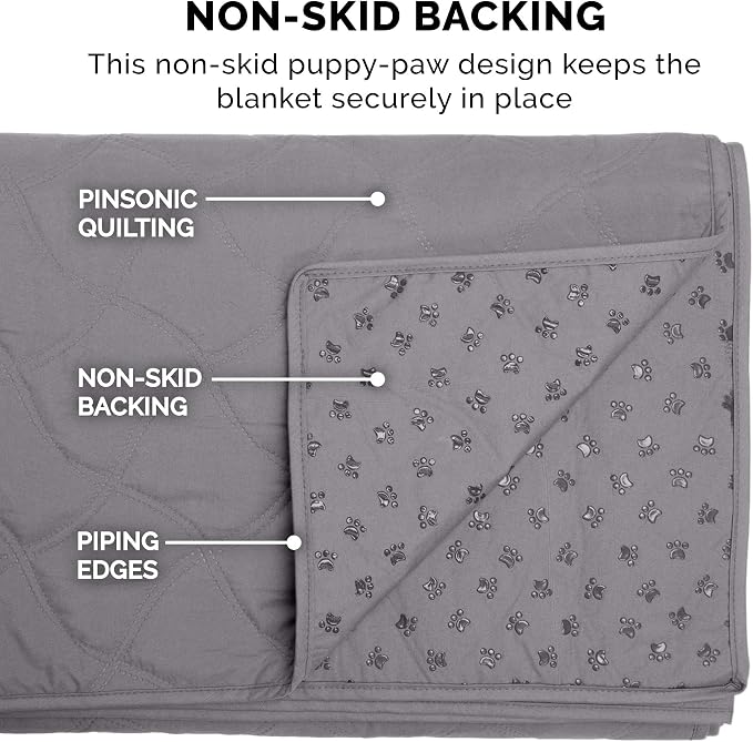 Furhaven Waterproof & Non-Slip Full Size Mattress Cover Protector for Dogs & Cats, Washable, For Beds, Couches, & Car Seats - Quilted Twill Blanket Mattress Cover - Gray, Medium/Full Size - Image 9