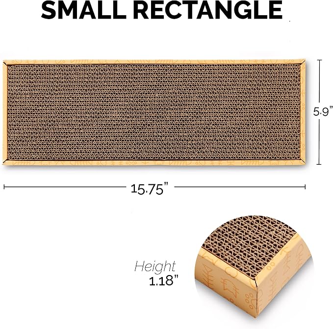 Furhaven Scratching Board w/ Catnip for Indoor Cats, Reversible - Classic Corrugated Cat Scratcher Pad - Yellow, Small - Image 3