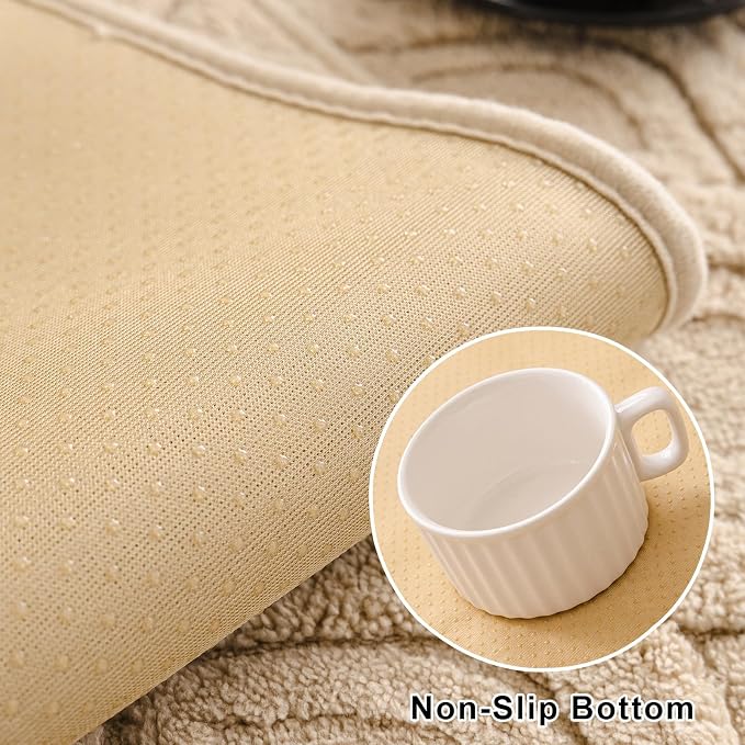 KRFOONN Couch Cover for Dogs Non Slip Washable Plush Sofa Protector Khaki | Pet Sofa Slipcovers for 3 Cushion Couch, Scratch Resistant, Boho Pet Covers for Couches & Sofas (35.5" x 71") - Image 4