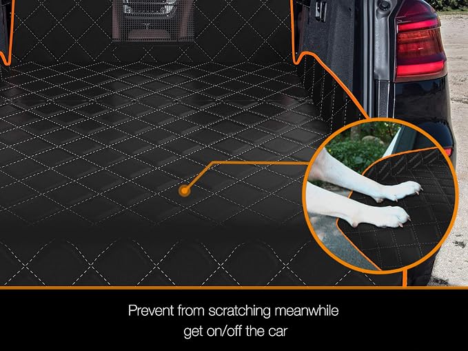 SUV Cargo Liner for Dogs, Waterproof Dog Cargo Cover with Bumper Flap Protection Durable Toyota Rav4 Trunk Mat for Pets Keep Your Vehicle Trunk Clean Universal Fit SUV Car Seat Cover - Image 6