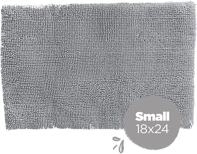 Soggy Doggy Crate Mate Dog Crate Pad, Gray, Small 18x24 | Reversible chenille pad; absorbs 7x its weight; fits wire, plastic crates & cars; puppy to senior dog; quick-dry - Image 4
