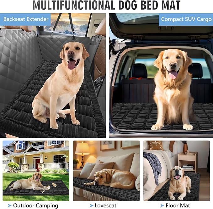 Dog Bed for Car Back Seat, Non-Slip Backseat Pet Mat Standard, 51''X23.5'' | Soft Blanket for Travel, Plaid Flannel, Quilted PP Cotton Filling, Non-Slip Backing, Machine Washable, Fit Backseat Extenders - Image 7