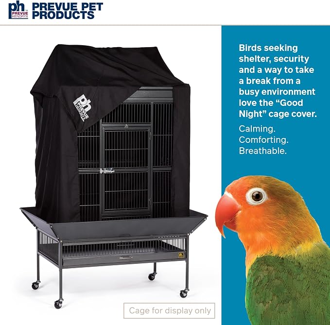 Prevue Pet Products Large Bird Cage Cover - 12505 Black 36" L x 24" W x 49" H - Image 2