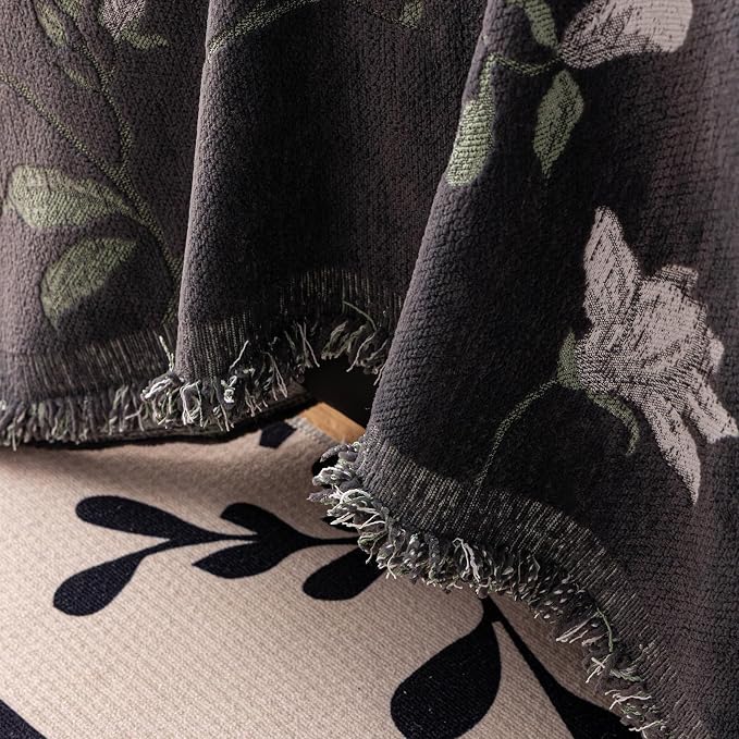 STACYPIK Vintage Floral Sofa Cover for Dogs, Thick Botanical Garden Jacquard Gray Couch Cover for 3 Cushion Couch Washable, Non Slip Pet Couch Protector Slipcover for Sectional Blanket-71X134IN - Image 5