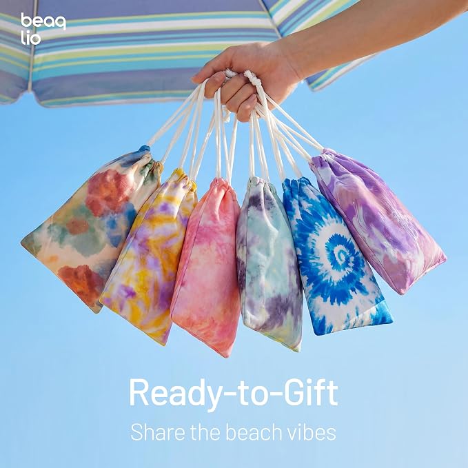 6 Pack Microfiber Beach Towel Set with Travel Bag 71 * 36'' Tie Dye | Quick Dry XL Beach Towels for Cruise Pool Yoga Gym Gift, Lightweight Absorbent Sandproof Compact Towels Beach Essentials - Image 4