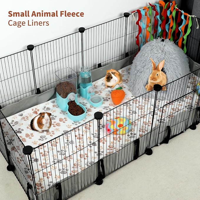 YUEPET Waterproof Guinea Pig Blankets Washable 6 Pack Small Animal Fleece Cage Liners Pet Soft Sleep Mat Pad Cover Warm Flannel Throw for Hamster Guinea Pig Rabbit Chinchilla Hedgehog Ferret 48"×24" - Image 9