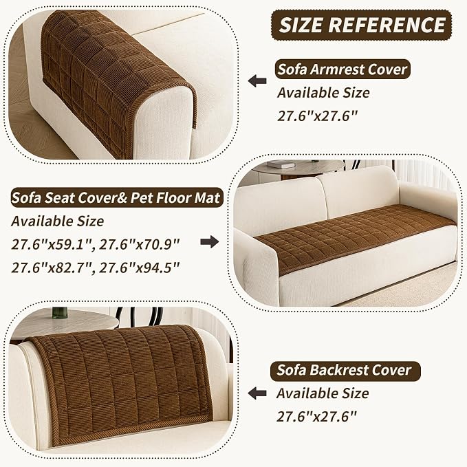 Couch Covers for Dogs Washable, 27.6"x59.1" Non Slip Couch Covers for Loveseat Sofa Pet Friendly, Soft Fuzzy Sofa Covers for Pet, Dog Couch Cover Furniture Protector(1PC,Dark Brown) - Image 3