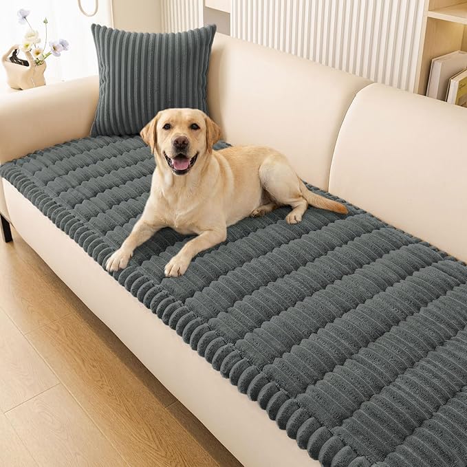 Smiry Couch Cover for Dogs, Non Slip Washable Sofa Protector for Pets | Soft Furniture Cover for Leather & Fabric Couches, Cozy Protect Against Fur, Dirt & Messes, Pet Friendly, 27.6"x88" by Smiry