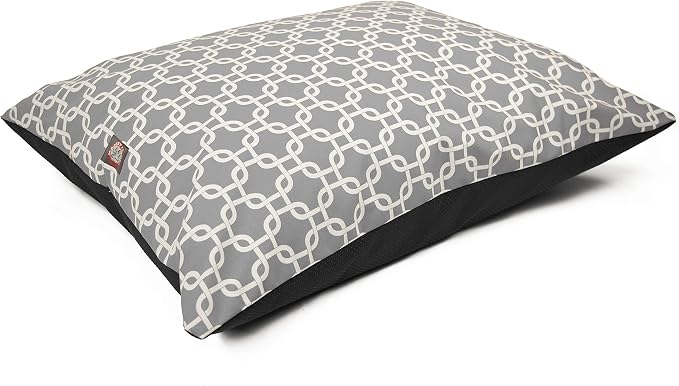Majestic Pet Rectangle Medium Dog Bed - Non-Slip Washable Crate Kennel Pillow for Sleeping - 35 x 28 Inch for Medium Breeds - Links Gray by MajesticPet