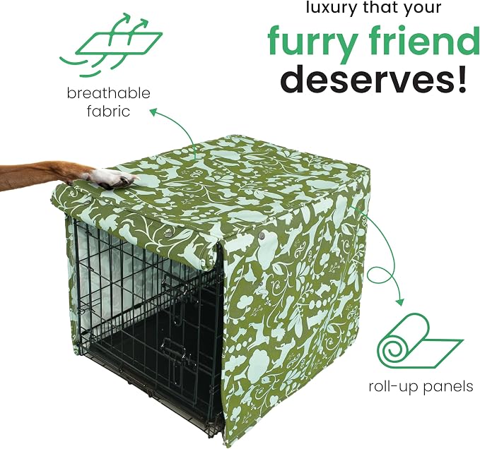 Molly Mutt Amarillo by Morning Dog Crate Cover, 100% Cotton Canvas Cover with 2 Roll-Up Panels, Ideal for Dog or Cat Crate, Durable, Washable, and Free of Harmful Chemicals, 36" x 24" x 27" - Image 5