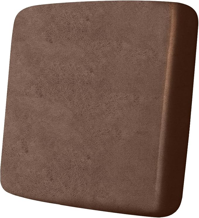 ANARACHON Leather Look Couch Cushion Covers Sofa Seat Slipcovers Sets Couches Furniture Protector for Sectional Armchair Loveseat Pets Kids Stretch Spandex Fabric (1 Cushion Armchair, Brown) by ANARACHON