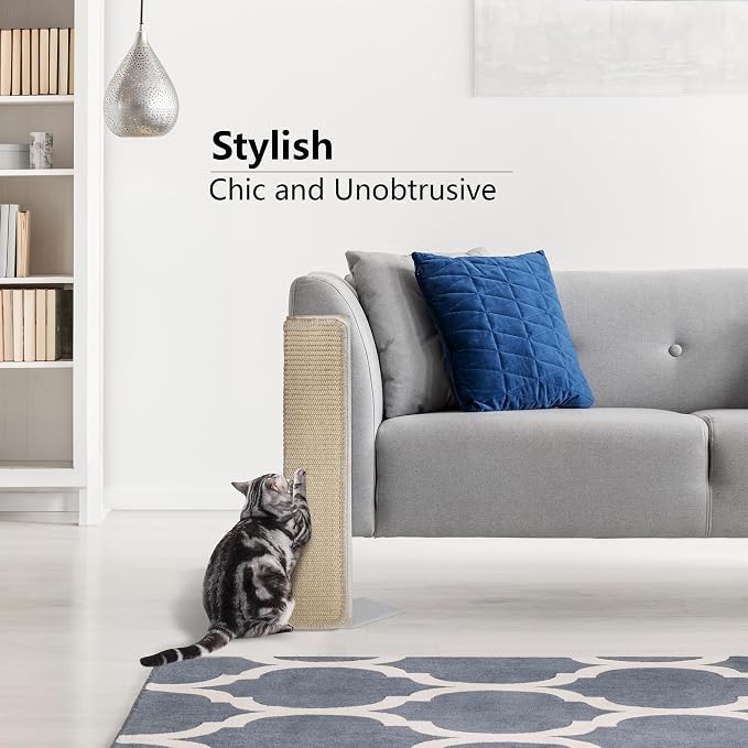 Couch Corner Scratching Post w/Replaceable Scratch Pad - Stylish Indoor Cat Scratcher - Cat Scratching Board Furniture Protector- Scratch Post for Feline Fun & Satisfaction - Image 3