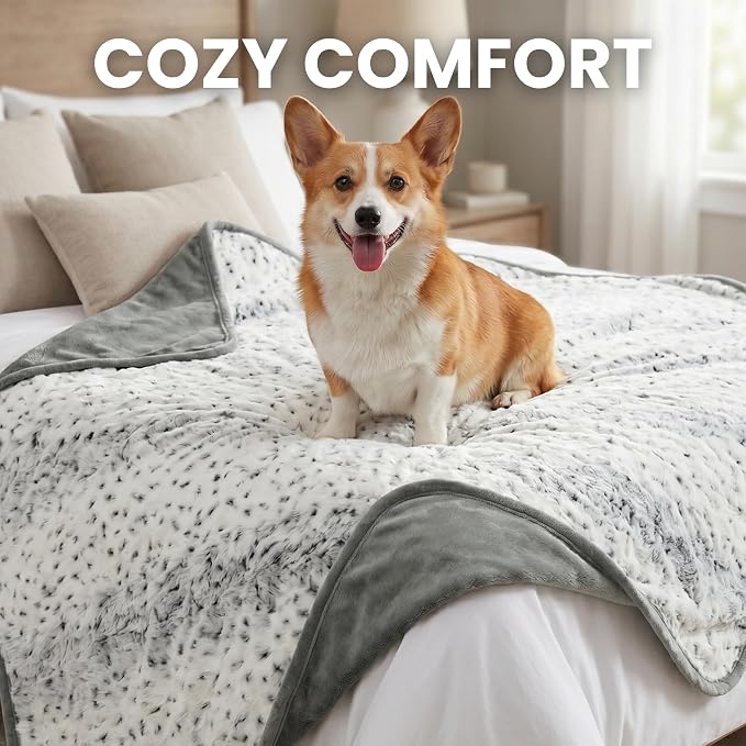 Waterproof Dog Blanket for Cats & Dogs, Washable Couch Cover, Reversible Furniture Protector Blanket, Large Soft Sherpa Fleece, Couch Protector, Pet Throw Blankets, 60" x 70" - Image 6