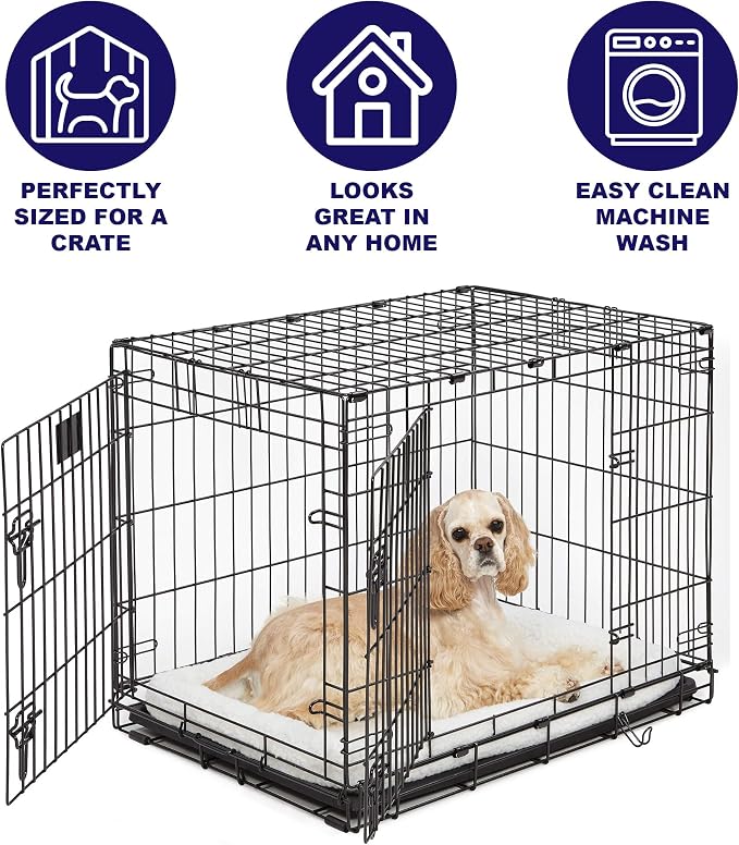 MidWest Homes for Pets QuietTime XXS Dog Bed – White Fleece Bolster, Ultra-Soft and Machine Washable, Fits 18-Inch Crates and Carriers, for Small Dogs and Cats (Pack of 2) - Image 3
