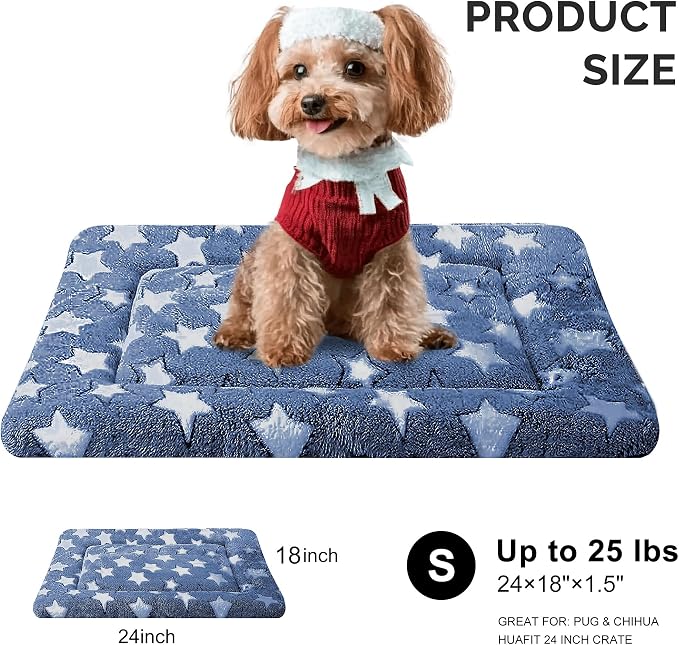 Dog Bed Mat - Dog Crate Pad - Reversible Mat for Pet Comfort - Soft Bed Crate Pads with Dual-Sided Design for All Seasons(Dark Blue Stars, 24" L*18" W*1.5" Th) - Image 4