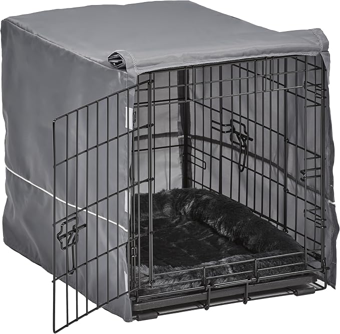 MidWest Homes for Pets Double Door 48-inch Dog Crate Kit, Bundle Includes a Two-Door Cage, Matching Gray Bed and Crate Cover, For Extra-Large Sized Breeds - Image 3
