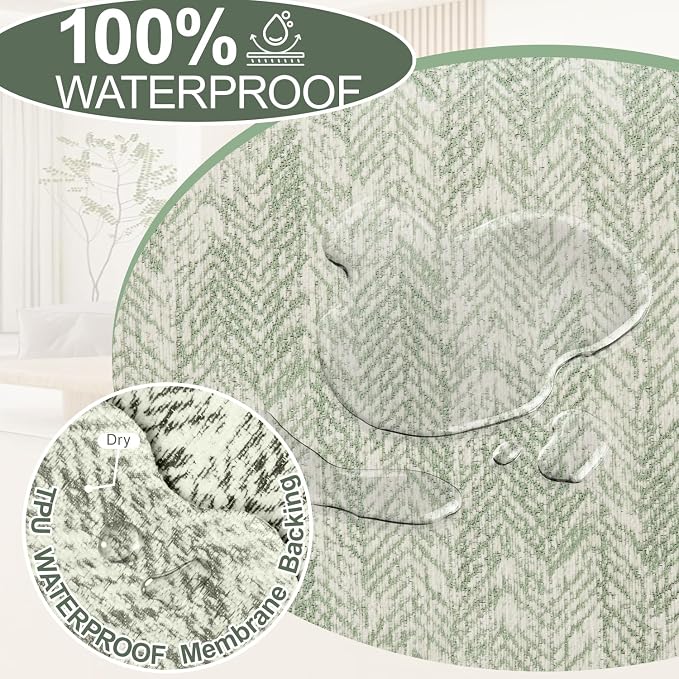 1OO% Waterproof Sectional Couch Covers for Dogs L Shaped Corner Sofa Cover Washable Chenille Sofa Slipcovers Blanket Modern Jacquard Pet Furniture Protector (91"x276", Green Wave) - Image 3