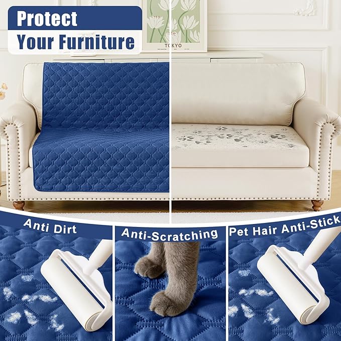 Smiry Waterproof Dog Bed Cover Blanket, Reversible Pet Blanket | Soft Reversible, Washable Leakproof Cats Dogs Couch Cover for Sofa, Couch, Furniture (30x70 Inch) - Image 4